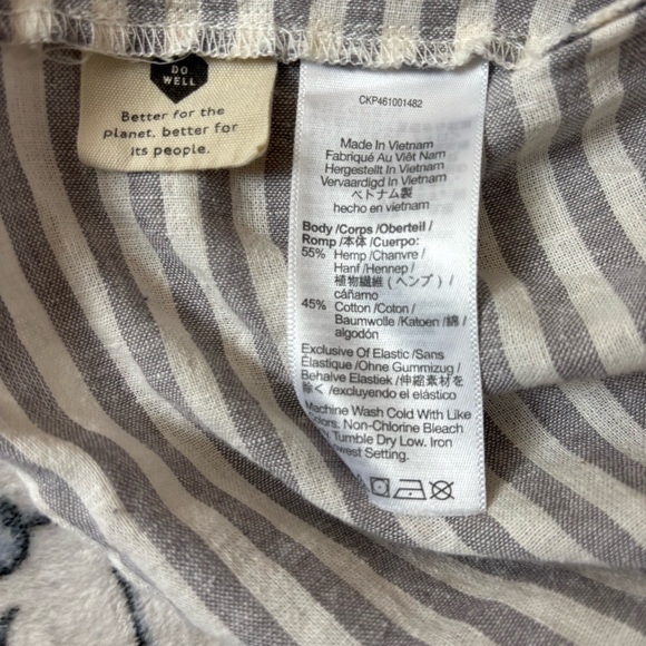 Madewell Striped Tiered Maxi Dress Hemp Cotton Blend Women's Size Medium NE773 - Picture 8 of 9